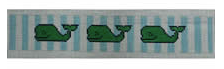 Happy Green Whales On Blue Key Fob