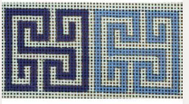 Greek Key Sq Belt Blue