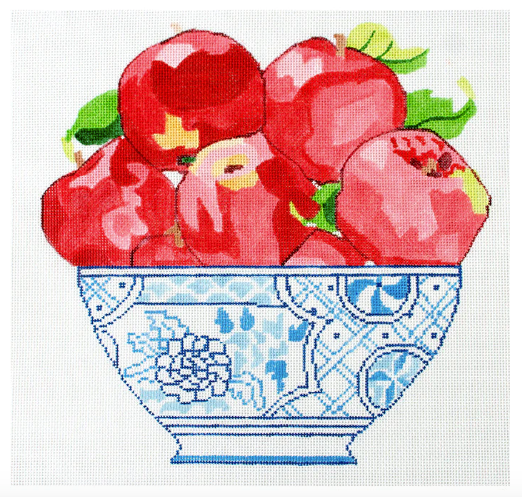 Red Apples In Blue Bowl