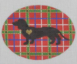 Plaid Silhouette Dachshund