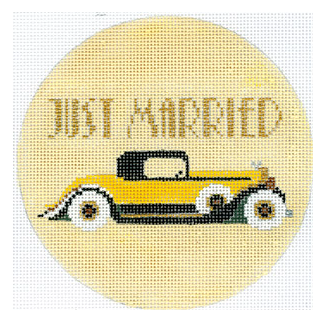 Just Married Art Deco 5" Round