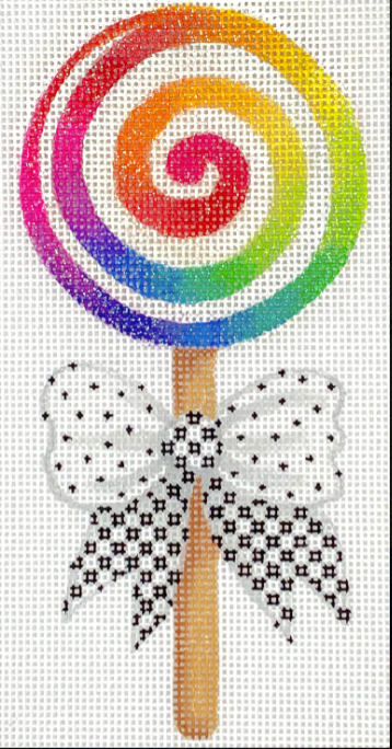 Rainbow Swirl Lollipop 2.75x5.75 18M Kate Dickerson Needlepoint Collection