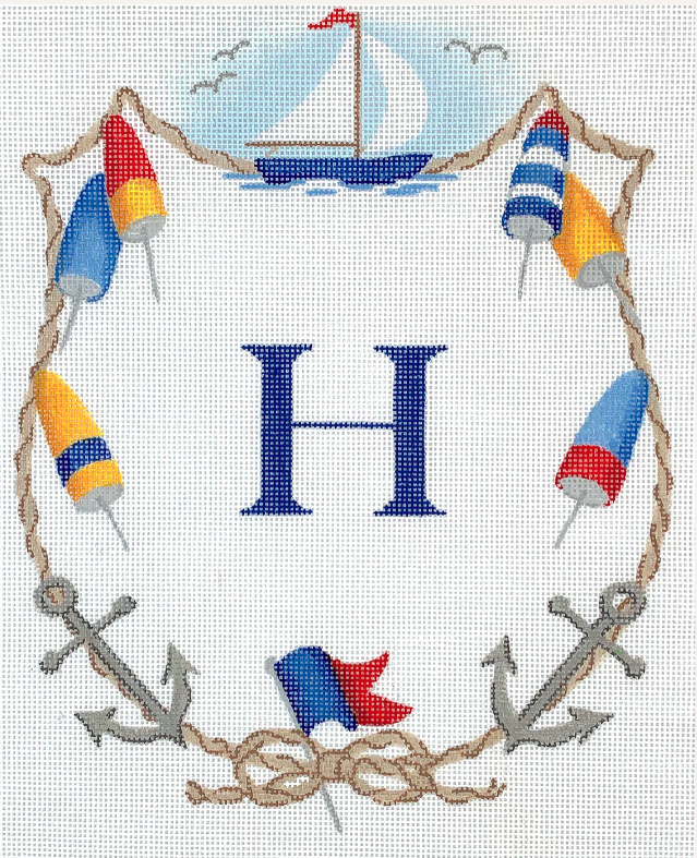 Sailboat/Anchors/Buoys/Ropes Monogram Crest