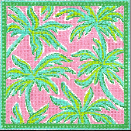 Lilly Letter, Palms, Turquoise & Lime