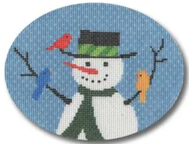 Snowman With Birds