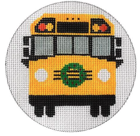 School Bus Wreath 4" Round