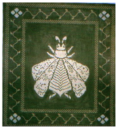 Napoleon's Bee Pillow-Green,Silver & Cream