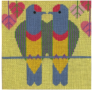 Rose Crowned Fruit Doves Stitch Guide