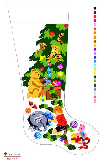 Pooh & Friends Stocking Deux Amis Needlepoint