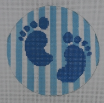 Baby Boy Feet 4" Round