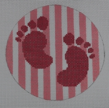 Baby Girl Feet 4" Round