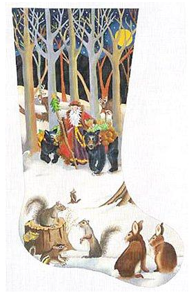 Woodland Santa Stocking w/ Bears