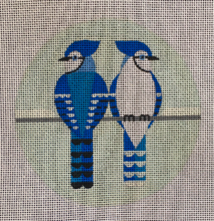 Two Blue Jays Ornament With Stitch Guide By Mary Susan Muirhead