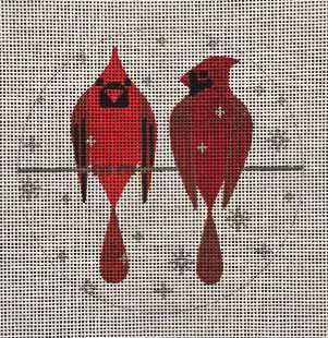 Two Cardinals With Stitch Guide By Suzie Vallerrie