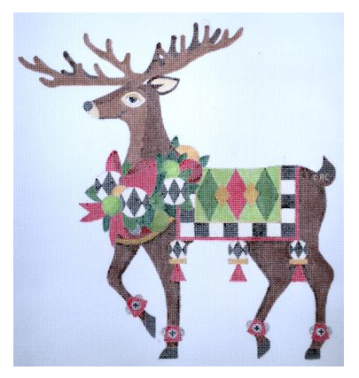 Standing Reindeer w/ Checkered Blanket