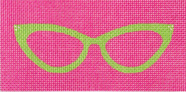 Cat Eyes Eyeglass Case-Green on Pink