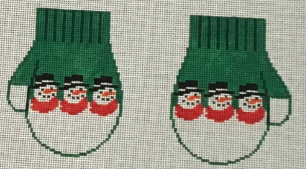 Green Snowman Mittens