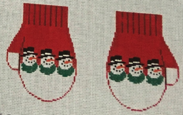 Red Snowman Mittens