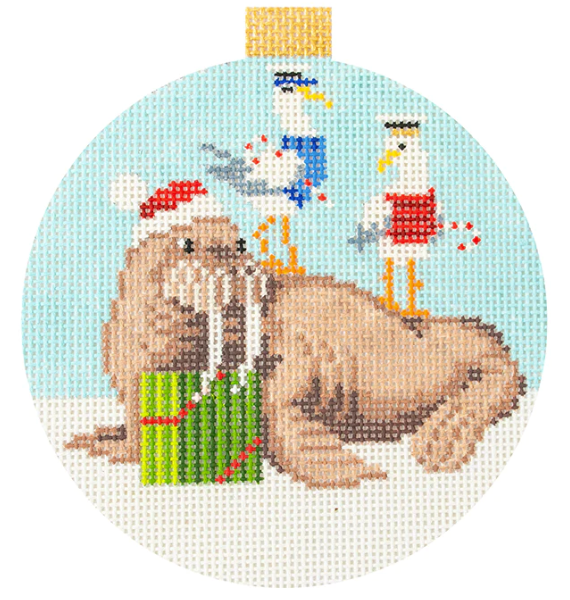 Festive Sea Friends-Walrus & Seagulls