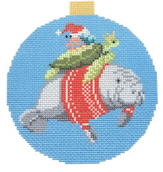 Festive Sea Friends-Manatee & Turtle