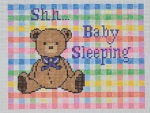 Gingham Baby Sleeping With Bear