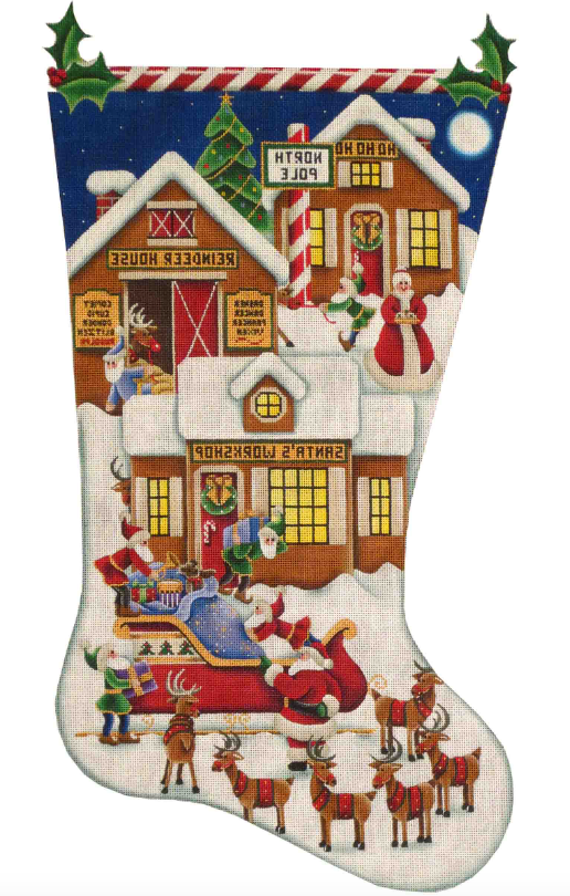 North Pole Santa Stocking