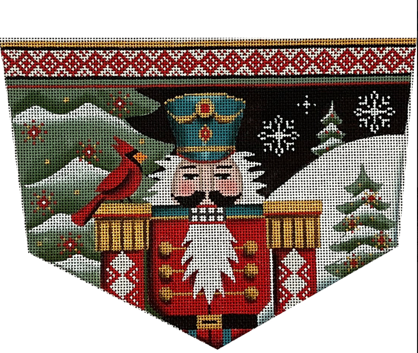 Cardinal & Night Nutcracker Stocking Cuff