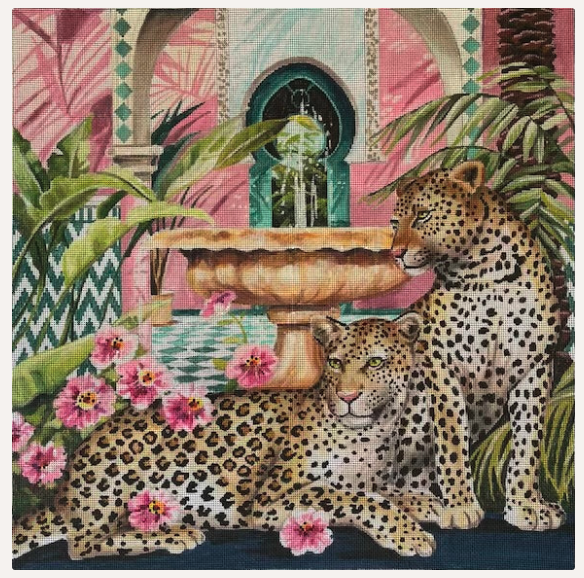 Leopards w/Fountain Tapestry