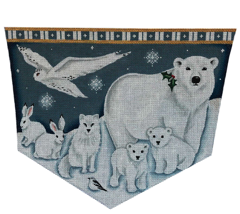 Arctic White Animals Stocking Cuff