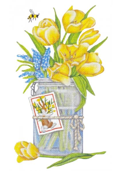 Yellow Tulip Jar