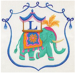 Elephant With Howdah Chair Monogram Crest