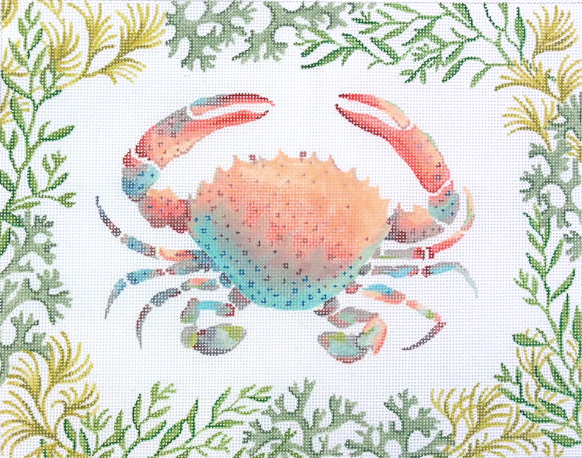 Lady Crab With Seaweed Border