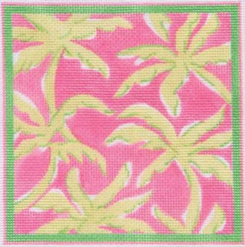 Lily Inspired Pink & Green Palm Trees