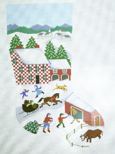 Folk Art Christmas Stocking