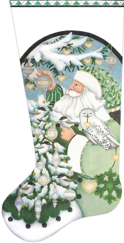 Wintergreen Santa Stocking w/Tree