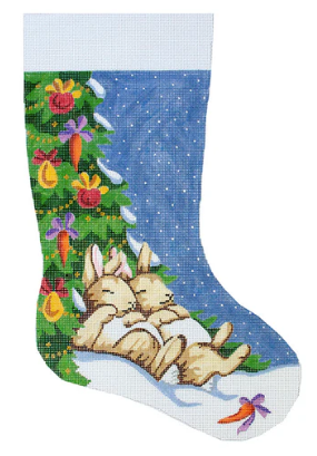 Napping Bunnies Christmas Stocking