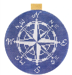 Compass Rose 4 Round Navy