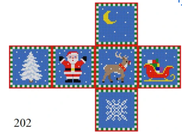 Santa, Sleigh, Reindeer & Tree Cube