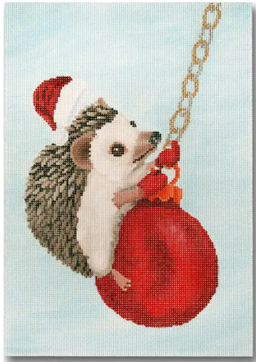 Hedgehog Swinging on Ornament