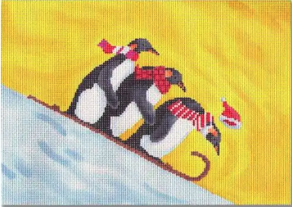 Penguins Sledding