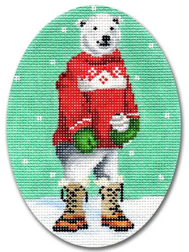 Polar Bear w/ Red Sweater 4"