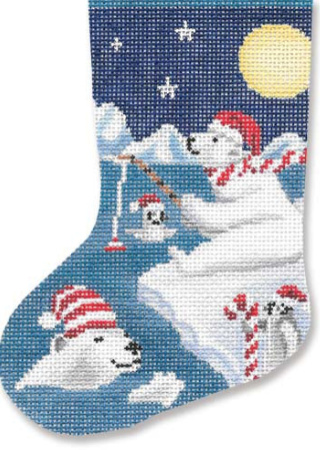 Polar Bears Fishing Mini Sock-TS