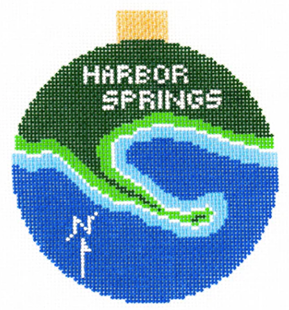 Harbor Springs, MI Map Ornament