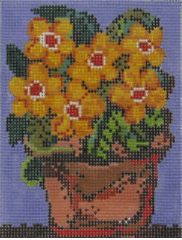 TERRACOTTA/YELLOW FLOWERS