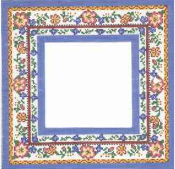 MED BLUE FLOWER FRAME