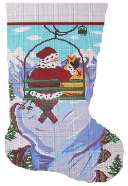 SKIING SANTA SOCK