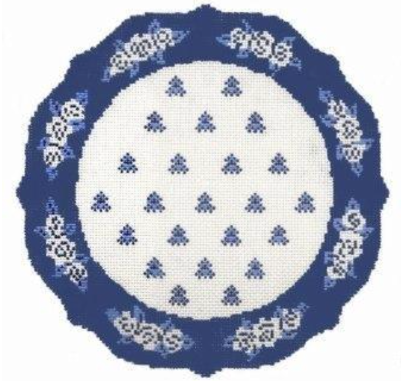 French Country Plate-Blue/White