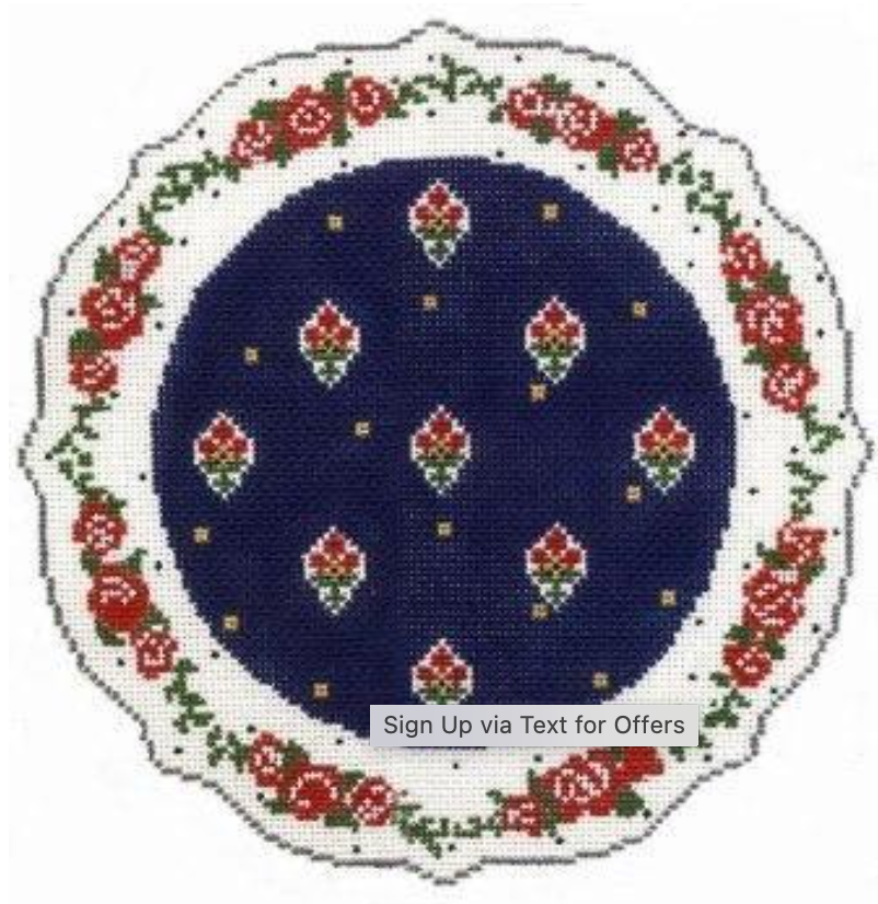 French Country Plate-Red/Blue/White