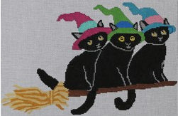 3 Cats on Broom