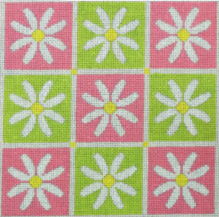 Daisy Pillow - Pinks and Greens